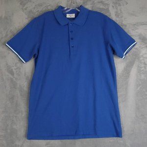 Jeff Mens Polo Shirt Blue 100% Pima Cotton Short Sleeve Pullover Peru‎ M New